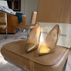 Manolo Blahnik Yellow Patent Heels